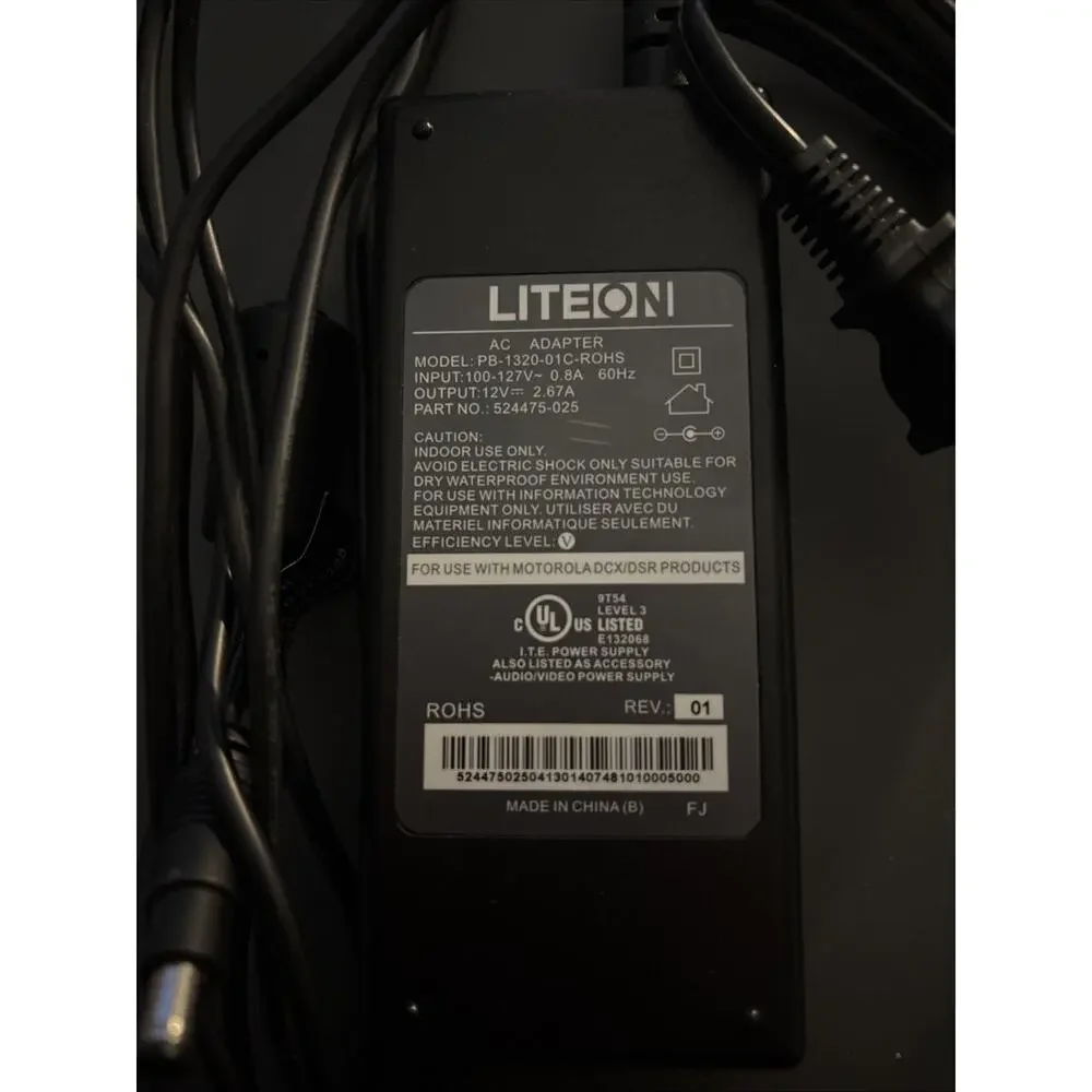 LITEON AC Adapter Model PB-1320-01C-ROHS (MOTOROLA USE)